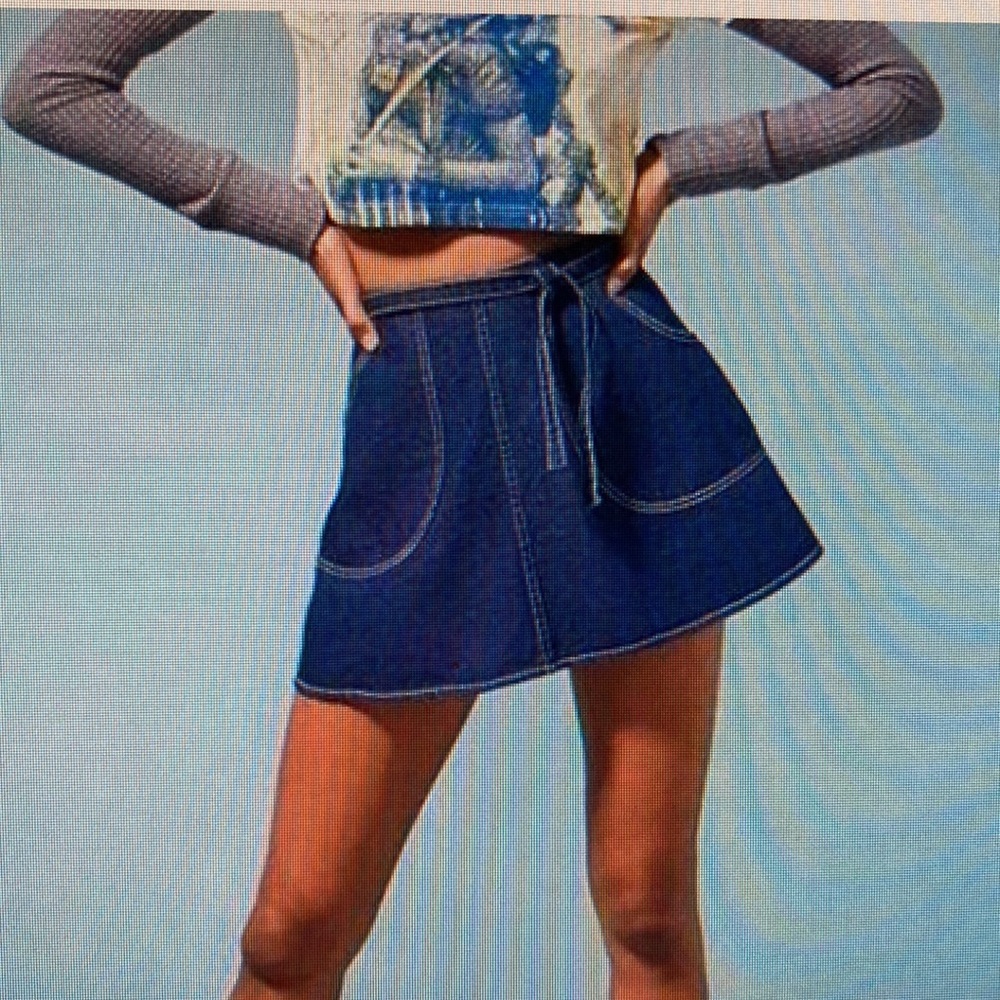 URBAN OUTFITTERS & ANN SUI Denim Wrap Skirt in Size XS